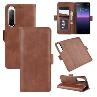 For Sony Xperia 10 II Dual-side Magnetic Buckle Horizontal Flip Leather Case with Holder & Card Slots & Wallet(Brown)