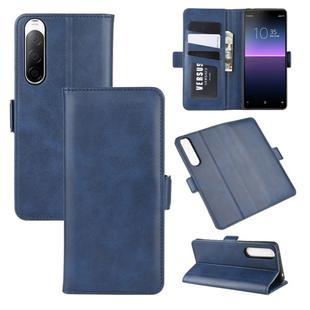 For Sony Xperia 10 II Dual-side Magnetic Buckle Horizontal Flip Leather Case with Holder & Card Slots & Wallet(Dark Blue)