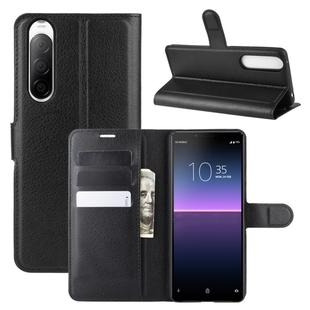 For Sony Xperia 10 II Litchi Texture Horizontal Flip Protective Case with Holder & Card Slots & Wallet(Black)