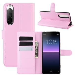 For Sony Xperia 10 II Litchi Texture Horizontal Flip Protective Case with Holder & Card Slots & Wallet(Pink)