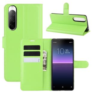 For Sony Xperia 10 II Litchi Texture Horizontal Flip Protective Case with Holder & Card Slots & Wallet(Green)