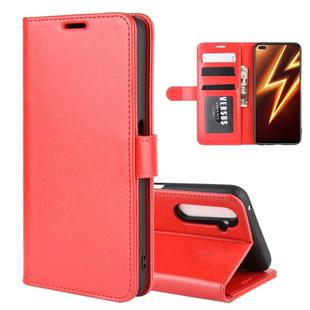 For OPPO Realme 6 Pro R64 Texture Single Horizontal Flip Protective Case with Holder & Card Slots & Wallet& Photo Frame(Red)