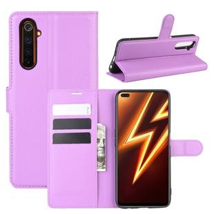 For OPPO Realme 6 Pro Litchi Texture Horizontal Flip Protective Case with Holder & Card Slots & Wallet(Purple)