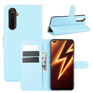 For OPPO Realme 6 Pro Litchi Texture Horizontal Flip Protective Case with Holder & Card Slots & Wallet(Blue)