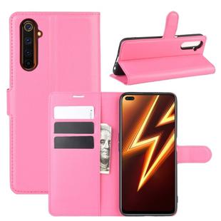 For OPPO Realme 6 Pro Litchi Texture Horizontal Flip Protective Case with Holder & Card Slots & Wallet(Rose red)