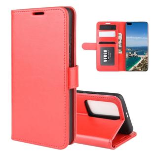 For Huawei P40 Pro+/P40 Pro Plus R64 Texture Single Horizontal Flip Protective Case with Holder & Card Slots & Wallet& Photo Frame(Red)