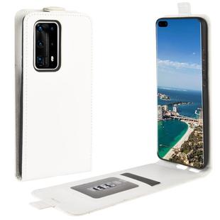 For Huawei P40 Pro+/P40 Pro Plus R64 Texture Single Vertical Flip Leather Protective Case with Card Slots & Photo Frame(White)