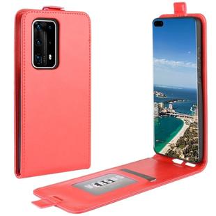 For Huawei P40 Pro+/P40 Pro Plus R64 Texture Single Vertical Flip Leather Protective Case with Card Slots & Photo Frame(Red)