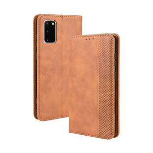 For Galaxy S20 /S20 5G Magnetic Buckle Retro Crazy Horse Texture Horizontal Flip Leather Case with Holder & Card Slots & Photo Frame(Brown)