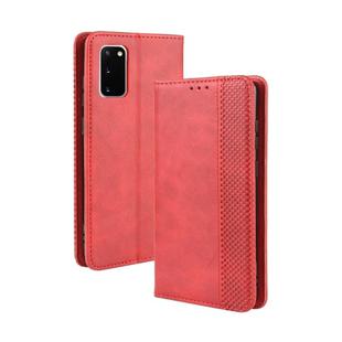 For Galaxy S20 /S20 5G Magnetic Buckle Retro Crazy Horse Texture Horizontal Flip Leather Case with Holder & Card Slots & Photo Frame(Red)