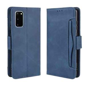 For Galaxy S20 /S20 5G Wallet Style Skin Feel Calf Pattern Leather Case with Separate Card Slot(Blue)