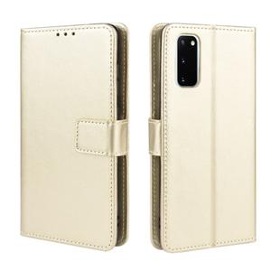 For Galaxy S20 /S20 5G Retro Crazy Horse Texture Horizontal Flip Leather Case , with Holder & Card Slots & Photo Frame(Gold)