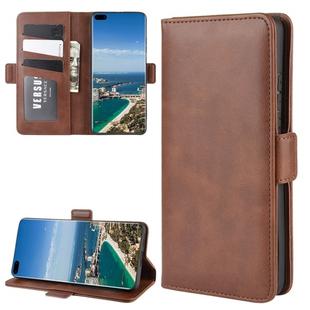 For Huawei P40 Pro+ Dual-side Magnetic Buckle Horizontal Flip Leather Case with Holder & Card Slots & Wallet(Brown)