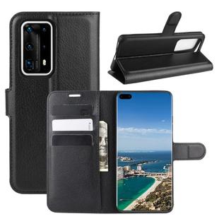 For Huawei P40 Pro+/P40 Pro Plus Litchi Texture Horizontal Flip Protective Case with Holder & Card Slots & Wallet(Black)