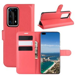 For Huawei P40 Pro+/P40 Pro Plus Litchi Texture Horizontal Flip Protective Case with Holder & Card Slots & Wallet(Red)