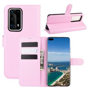 For Huawei P40 Pro+/P40 Pro Plus Litchi Texture Horizontal Flip Protective Case with Holder & Card Slots & Wallet(Pink)