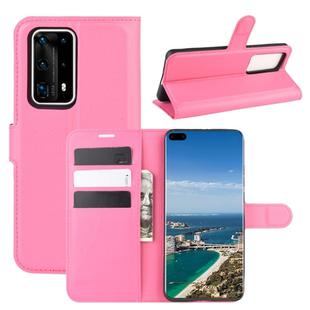 For Huawei P40 Pro+/P40 Pro Plus Litchi Texture Horizontal Flip Protective Case with Holder & Card Slots & Wallet(Rose Red)