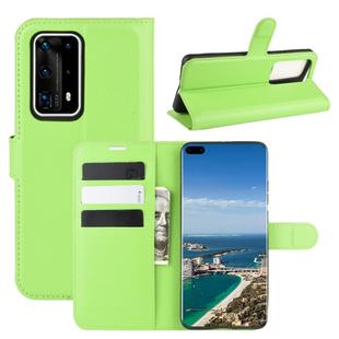 For Huawei P40 Pro+/P40 Pro Plus Litchi Texture Horizontal Flip Protective Case with Holder & Card Slots & Wallet(Green)