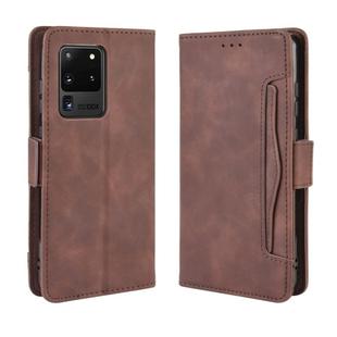 For Galaxy S20 Ultra/S20 Ultra 5G Wallet Style Skin Feel Calf Pattern Leather Case with Separate Card Slot(Brown)