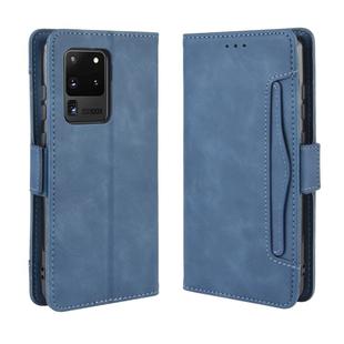 For Galaxy S20 Ultra/S20 Ultra 5G Wallet Style Skin Feel Calf Pattern Leather Case with Separate Card Slot(Blue)