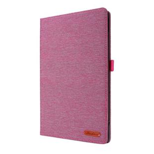 For Huawei Matepad Pro 10.8 Fabric + TPU Flat Protective case With Name Card Clip(Rose Red)