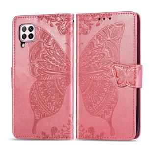 For Huawei P40 Lite/Nova 7i/Nova 6SE Butterfly Love Flower Embossed Horizontal Flip Leather Case with Bracket / Card Slot / Wallet / Lanyard(Pink)