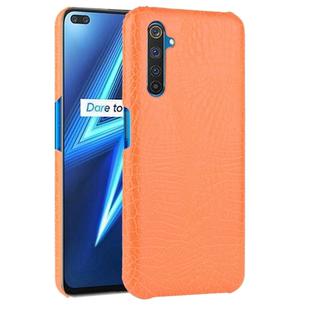 For Oppo Realme 6 Pro Shockproof Crocodile Texture PC + PU Case(Orange)