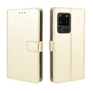For Galaxy S20 Ultra/S20 Ultra 5G  Retro Crazy Horse Texture Horizontal Flip Leather Case , with Holder & Card Slots & Photo Frame(Gold)