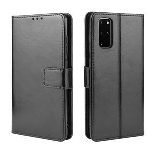 For Galaxy S20+/S20+5G Retro Crazy Horse Texture Horizontal Flip Leather Case with Holder & Card Slots & Photo Frame(Black)