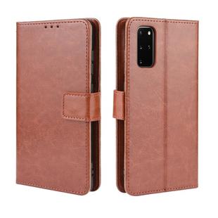 For Galaxy S20+/S20+5G Retro Crazy Horse Texture Horizontal Flip Leather Case with Holder & Card Slots & Photo Frame(Brown)