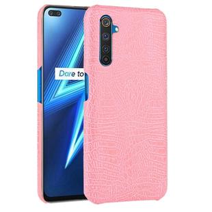 For Oppo Realme X50 Pro/Realme X50 Pro 5G Shockproof Crocodile Texture PC + PU Case(Pink)
