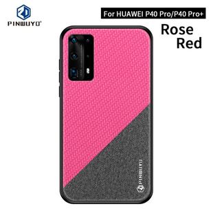 For Huawei P40 pro / P40pro+ PINWUYO Rong Series  Shockproof PC + TPU+ Chemical Fiber Cloth Protective Cover(Red)
