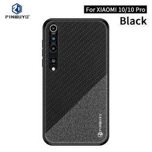 For Xiaomi 10 / 10pro PINWUYO Rong Series  Shockproof PC + TPU+ Chemical Fiber Cloth Protective Cover(Black)