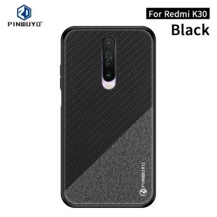 For Xiaomi  RedMi K30 PINWUYO Rong Series  Shockproof PC + TPU+ Chemical Fiber Cloth Protective Cover(Black)