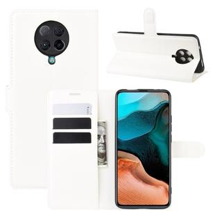 For Xiaomi Redmi K30 Pro Litchi Texture Horizontal Flip Protective Case with Holder & Card Slots & Wallet(White)