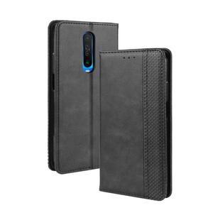 For Xiaomi Redmi K30/Poco X2 Magnetic Buckle Retro Crazy Horse Texture Horizontal Flip Leather Case  , with Holder & Card Slots & Photo Frame(Black)