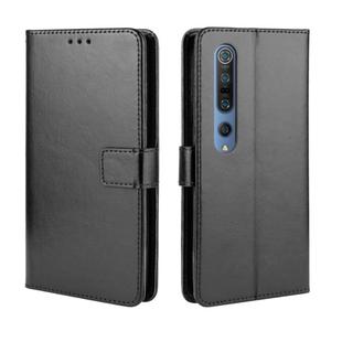 For Xiaomi Mi 10 /Xiaomi Mi 10 Pro 5G Retro Crazy Horse Texture Horizontal Flip Leather Case , with Holder & Card Slots & Photo Frame(Black)