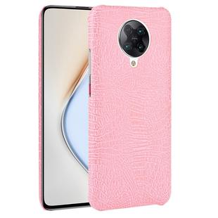 For Xiaomi Redmi K30 Pro Shockproof Crocodile Texture PC + PU Case(Pink)