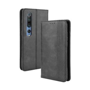 For Xiaomi Mi 10 /Xiaomi Mi 10 Pro 5G Magnetic Buckle Retro Crazy Horse Texture Horizontal Flip Leather Case  , with Holder & Card Slots & Photo Frame(Black)