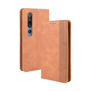For Xiaomi Mi 10 /Xiaomi Mi 10 Pro 5G Magnetic Buckle Retro Crazy Horse Texture Horizontal Flip Leather Case  , with Holder & Card Slots & Photo Frame(Brown)