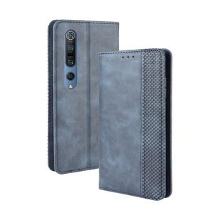 For Xiaomi Mi 10 /Xiaomi Mi 10 Pro 5G Magnetic Buckle Retro Crazy Horse Texture Horizontal Flip Leather Case  , with Holder & Card Slots & Photo Frame(Blue)