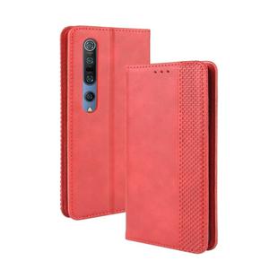 For Xiaomi Mi 10 /Xiaomi Mi 10 Pro 5G Magnetic Buckle Retro Crazy Horse Texture Horizontal Flip Leather Case  , with Holder & Card Slots & Photo Frame(Red)