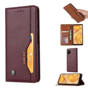 For Huawei P40Lite/ NOVA7i/ Nova 6SE Knead Skin Texture Horizontal Flip Leather Case , with Photo Frame & Holder & Card Slots & Wallet(Wine Red)