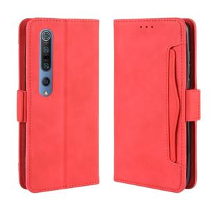 For Xiaomi Mi 10 / Mi 10 Pro 5G Wallet Style Skin Feel Calf Pattern Leather Case with Separate Card Slots(Red)
