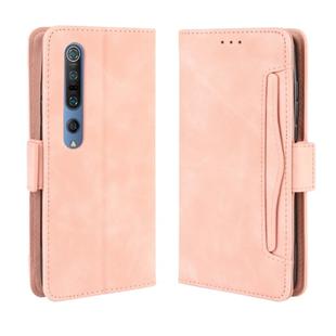 For Xiaomi Mi 10 / Mi 10 Pro 5G Wallet Style Skin Feel Calf Pattern Leather Case with Separate Card Slots(Pink)