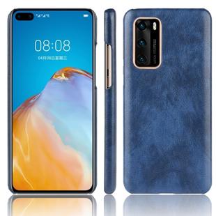 For Huawei P40 Shockproof Litchi Texture PC + PU Case(Blue)