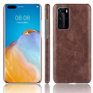 For Huawei P40 Pro Shockproof Litchi Texture PC + PU Case(Brown)
