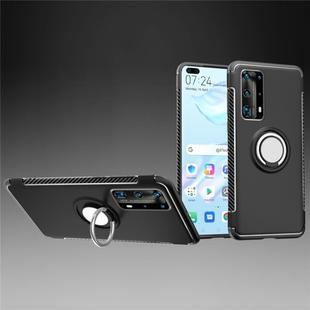 For  Huawei  P40 Magnetic 360 Degree Rotation Ring Armor Protective Case(Black)