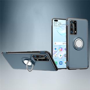 For  Huawei  P40 Magnetic 360 Degree Rotation Ring Armor Protective Case(Navy blue)