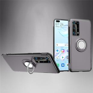 For  Huawei  P40 Magnetic 360 Degree Rotation Ring Armor Protective Case(Grey)
